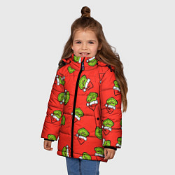 Куртка зимняя для девочки Гринч Похититель Рождества, цвет: 3D-красный — фото 2
