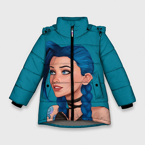 Зимняя куртка для девочки Красотка Джинкс / 3D-Светло-серый – фото 1