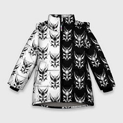 Куртка зимняя для девочки GENSHIN IMPACT XIAO MASK ГЕНШИН ИМПАКТ СЯО МАСКА, цвет: 3D-светло-серый