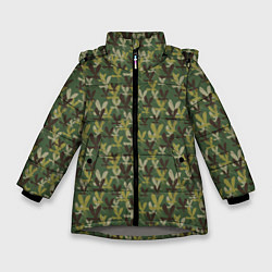 Куртка зимняя для девочки Комары камуфляж, цвет: 3D-светло-серый