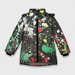 Куртка зимняя для девочки Кляксомания, цвет: 3D-светло-серый