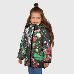 Куртка зимняя для девочки Кляксомания, цвет: 3D-светло-серый — фото 2