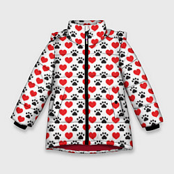 Куртка зимняя для девочки Четвероногий Любимец, цвет: 3D-красный