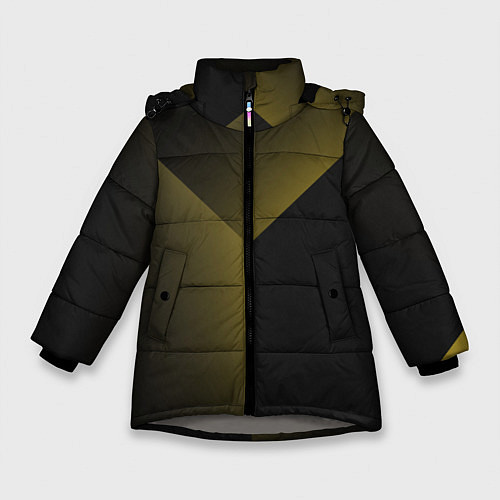 Зимняя куртка для девочки Градиентные полосы / 3D-Светло-серый – фото 1