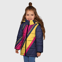 Куртка зимняя для девочки Геометрический Строй, цвет: 3D-красный — фото 2