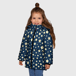 Куртка зимняя для девочки Желтые звездочки, цвет: 3D-черный — фото 2