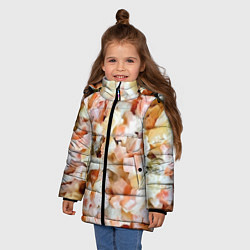 Куртка зимняя для девочки Салат Оливье Новогодняя Оливьешка, цвет: 3D-светло-серый — фото 2
