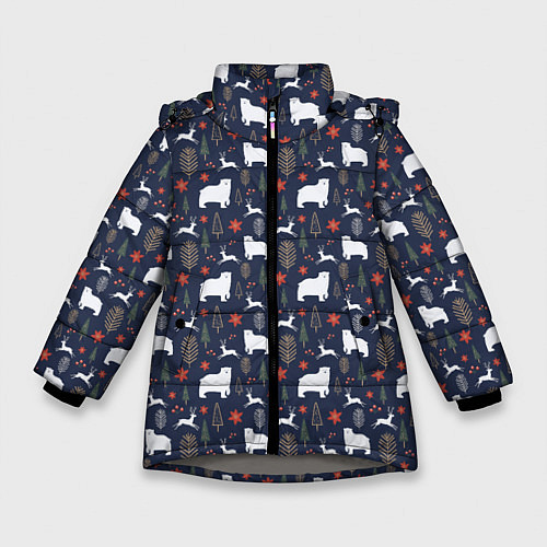 Зимняя куртка для девочки Зимний леc / 3D-Светло-серый – фото 1