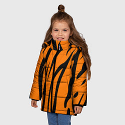 Куртка зимняя для девочки Текстура тиграtiger, цвет: 3D-красный — фото 2