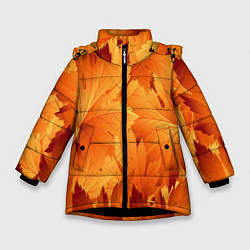 Куртка зимняя для девочки Кленовая сладость, цвет: 3D-черный