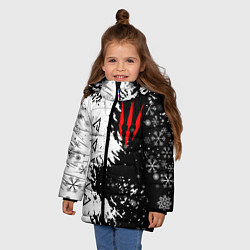 Куртка зимняя для девочки THE WITCHER НОВОГОДНИЙ, цвет: 3D-светло-серый — фото 2