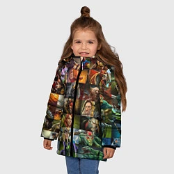 Куртка зимняя для девочки HEROES DOTA 2 ПЕРСОНАЖИ ДОТА 2, цвет: 3D-черный — фото 2