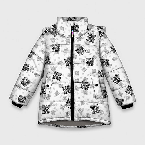 Зимняя куртка для девочки PATTERN QR CODE / 3D-Светло-серый – фото 1