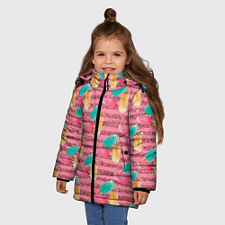 Куртка зимняя для девочки Сладкое мороженое с блестками, цвет: 3D-светло-серый — фото 2