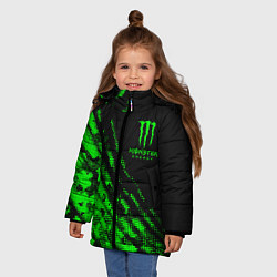 Куртка зимняя для девочки Monster Energy Текстура, цвет: 3D-черный — фото 2
