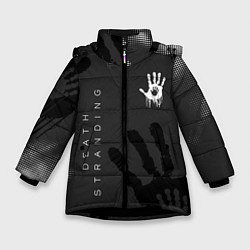 Куртка зимняя для девочки Death Stranding отпечаток руки, цвет: 3D-черный