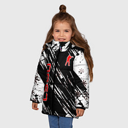 Куртка зимняя для девочки CS : GO СНЕЖИНКИ, цвет: 3D-светло-серый — фото 2