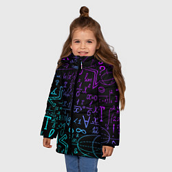 Куртка зимняя для девочки НЕОНОВЫЕ ФОРМУЛЫ NEON FORMULAS, цвет: 3D-черный — фото 2