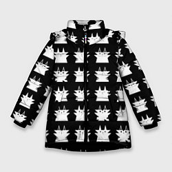 Куртка зимняя для девочки Мультяшные котики, цвет: 3D-черный