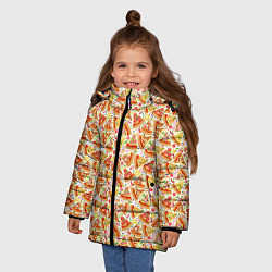 Куртка зимняя для девочки Пицца Pizza, цвет: 3D-черный — фото 2