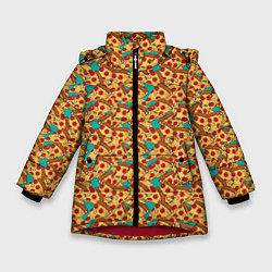 Куртка зимняя для девочки Итальянская Пицца Pizza, цвет: 3D-красный