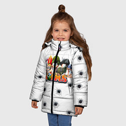Куртка зимняя для девочки Wormsчервяки, цвет: 3D-светло-серый — фото 2