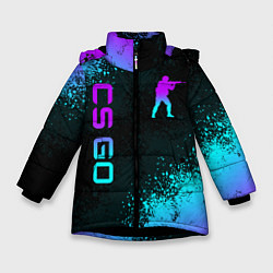 Зимняя куртка для девочки CS GO NEON SYMBOL STYLE SKIN КС ГО НЕОН