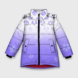 Куртка зимняя для девочки GENSHIN IMPACT SYMBOL PATTERN SAKURA САКУРА, цвет: 3D-красный