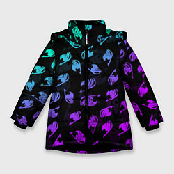 Куртка зимняя для девочки FAIRY TAIL NEON LOGO SYMBOL, цвет: 3D-черный
