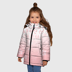 Куртка зимняя для девочки ГЕНШИН ИМПАКТ ЯПОНИЯ САКУРА ЦВЕТОК, цвет: 3D-красный — фото 2