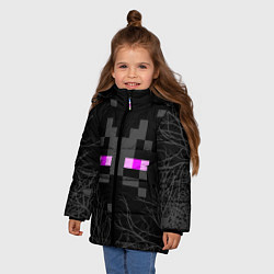 Куртка зимняя для девочки ЭНДЕРМЕН МАЙНКРАФТ MINECRAFT, цвет: 3D-черный — фото 2