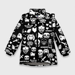 Зимняя куртка для девочки UNDERTALE PATTERN БЕЛЫЙ