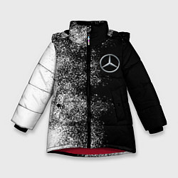 Куртка зимняя для девочки Чёрно-белый Мерседес, цвет: 3D-красный