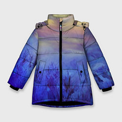 Куртка зимняя для девочки Морозное поле, цвет: 3D-черный