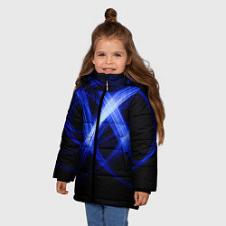 Куртка зимняя для девочки Синяя бесконечность энергии, цвет: 3D-черный — фото 2