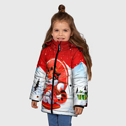 Куртка зимняя для девочки Китайский тигр с зонтиком 2022, цвет: 3D-светло-серый — фото 2