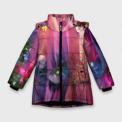 Куртка зимняя для девочки Ярко розовый, цвет: 3D-черный