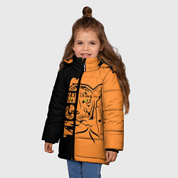 Куртка зимняя для девочки Тигр - Tiger, цвет: 3D-черный — фото 2