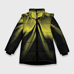 Куртка зимняя для девочки Цветок ночи 2 Абстракция Дополнение 535-332-328-n4, цвет: 3D-черный