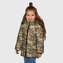 Куртка зимняя для девочки Бегущие Дикие Лошади, цвет: 3D-светло-серый — фото 2