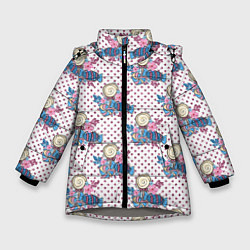 Куртка зимняя для девочки Конфеты и леденцы сладости, цвет: 3D-светло-серый