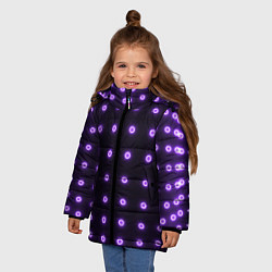 Куртка зимняя для девочки Неоновые кружки, цвет: 3D-светло-серый — фото 2