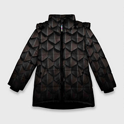 Куртка зимняя для девочки Чешуя Дракона black edition, цвет: 3D-черный