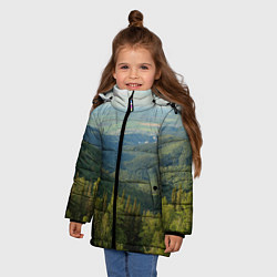 Куртка зимняя для девочки Природный пейзаж, цвет: 3D-черный — фото 2