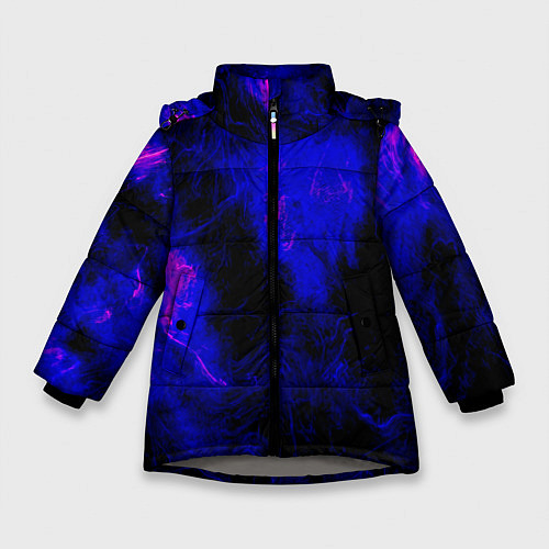 Зимняя куртка для девочки Purple Tie-Dye / 3D-Светло-серый – фото 1