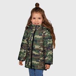 Куртка зимняя для девочки Камуфляж: классика, цвет: 3D-черный — фото 2