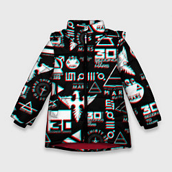 Куртка зимняя для девочки 30 Seconds to Mars - Glitch, цвет: 3D-красный