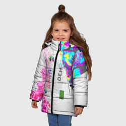 Куртка зимняя для девочки Шаза Психоделика, цвет: 3D-светло-серый — фото 2