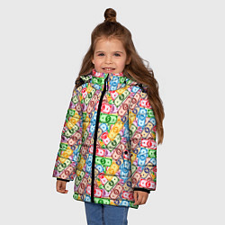 Куртка зимняя для девочки Разные Валюты и Криптовалюты, цвет: 3D-светло-серый — фото 2