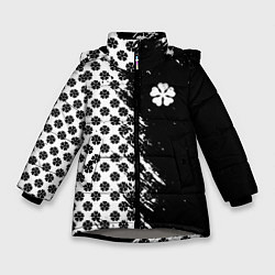 Куртка зимняя для девочки Манга чёрный клевер, цвет: 3D-светло-серый